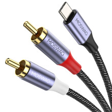 MOSWAG USB C to RCA Audio Cable,USB-C to 2 RCA Typ