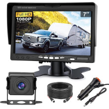 Kairiyard Car Reversing Camera Kit,7 Inch HD 1080P Screen Monitor Parking Sensor kit Night Vision Waterproof Rear View Reversing Backup Camera With 1