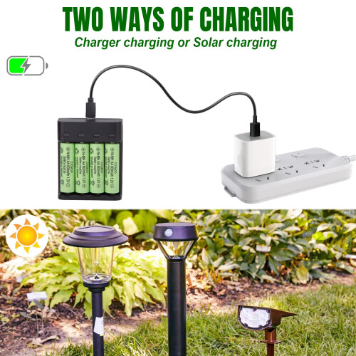 CICMOD AA Rechargeable Solar Light Batteries 4 Pac 2