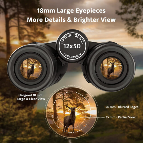 Binoculars for Adults Bird Watching usogood 12x50 1