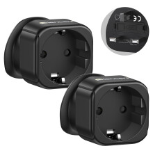 LENCENT 2X EU to UK Plug Adapter, Europe Schuko 2