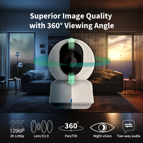 Aqara 2K Indoor Security Camera E1, Pan & Tilt, Ho 1