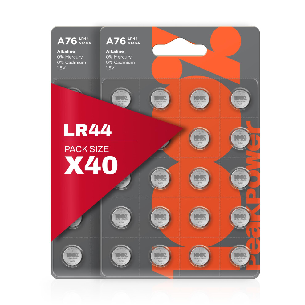 100Pp Lr44 Button Cell Batteries, Ag13, A76, 1.5V 89633328