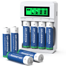 Delyeepow Rechargeable AA Batteries with Charger,
