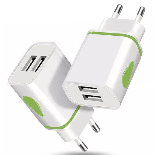 MOBIBAY Eu 2 Pin To Usb Travel Plug Adapter Charge 2
