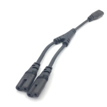 Dual C7 to C8 30cm Extension Lead IEC Splitter - F