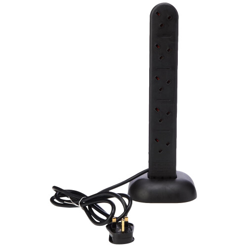 Pro Elec EXTENSION TOWER 10-GANG + NEON, BLACK
