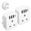 2-PACK UK to India Plug Adapter,SHUOMAO Grounded U 1