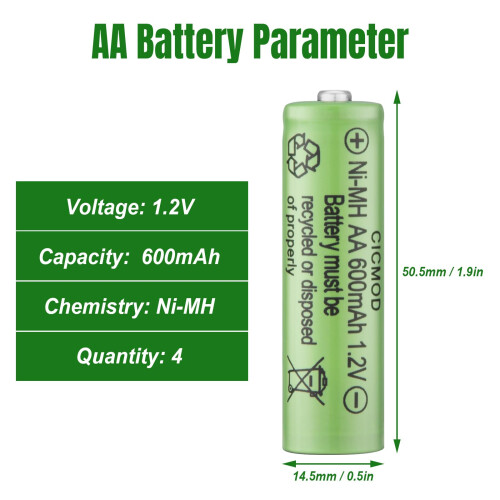 CICMOD AA Rechargeable Solar Light Batteries 4 Pac 1