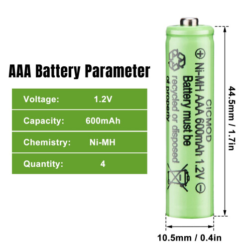 CICMOD AAA Rechargeable Batteries Ni-MH Solar Ligh 1