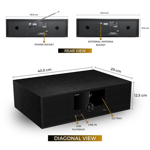 Roxel Roxel Noir All-In-One Micro Hi-Fi System and DAB R 2