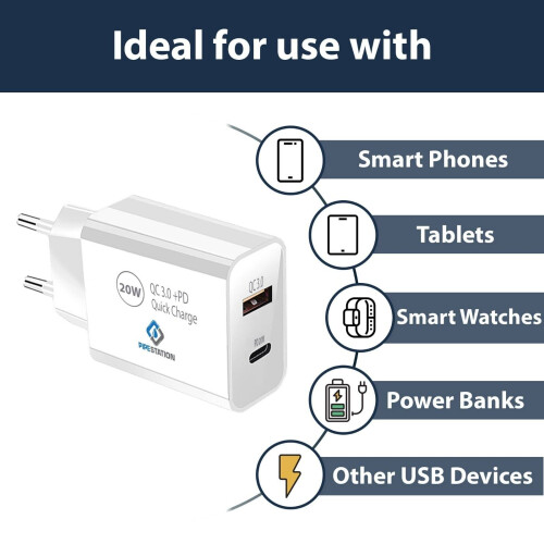 Pipestation 20W European USB Charger Plug with USB 1