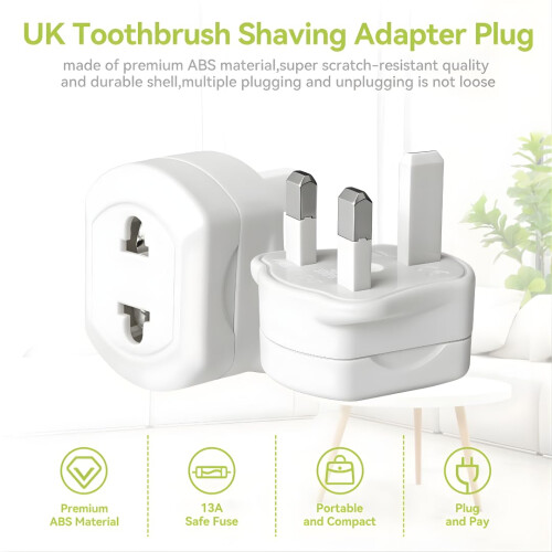 Electric toothbrush adapter plug UK | 2 Pin To 3 P 2