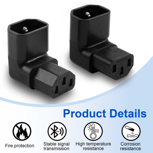 C13 to C14 Connector IEC320 Adapter, 90 Degree Rig 2