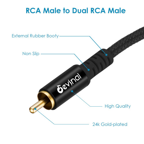 Devinal RCA Y Cable, RCA/Phono Y Splitter, Y Adapt 1