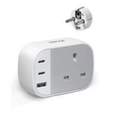 UK to European Plug Adapter, VINTAR Grounded Europ