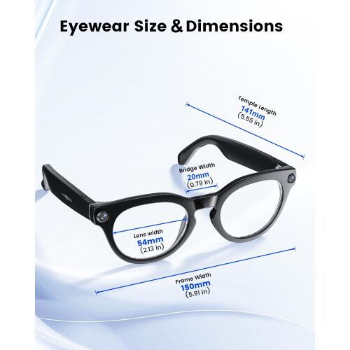 Orpnkna Smart Glasses with Camera and Bluetooth, 8 1