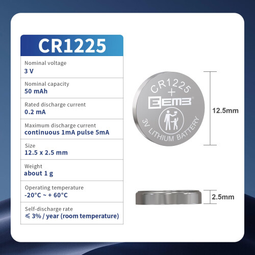 EEMB 6-Pack CR1225 Battery 3V Lithium Button Coin 1