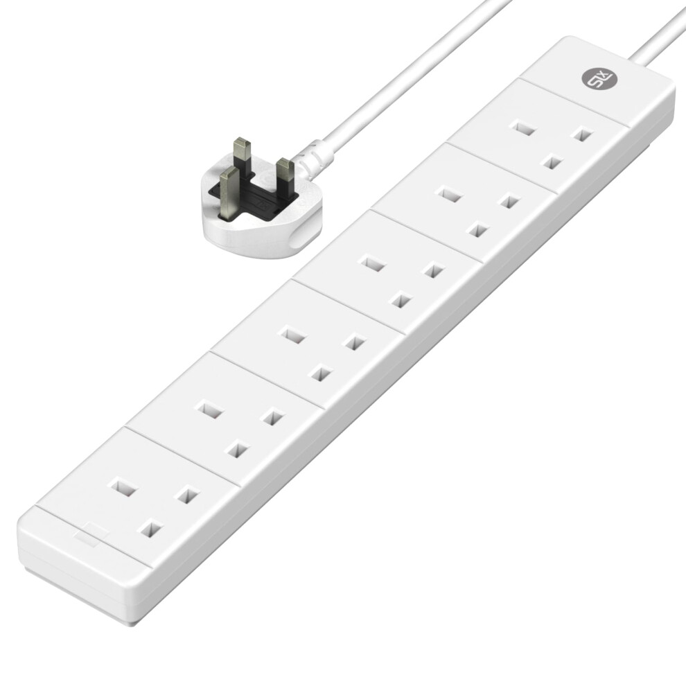 Slx Extension Lead 1M 6 Way Gang Socket 13A Uk Plu 45259760
