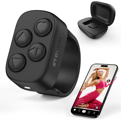 Stouchi Bluetooth 5.4 Scrolling Ring for TikTok, R