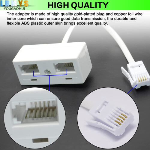 LRMYS One BT Plug to Two BT Sockets Splitter, UK T 2