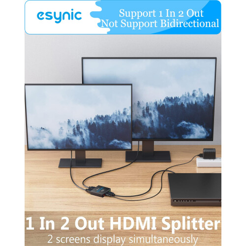 eSynic 4K/30HZ HDMI Splitter 2 Way HDMI Splitter 1 2