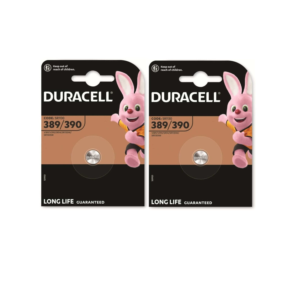 Duracell 2X 389/390 Sr1130 With Oxide (2 Blister Packs Of 1 Battery) 2 Batteries Silver