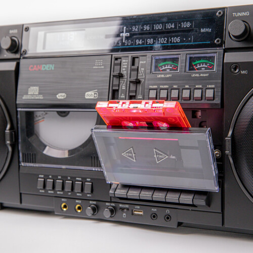 Roxel Roxel Camden Retro Cassette CD Player Boombox with 2