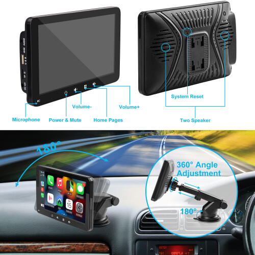 Portable Car Stereo,for Wireless Apple Carplay & A 2