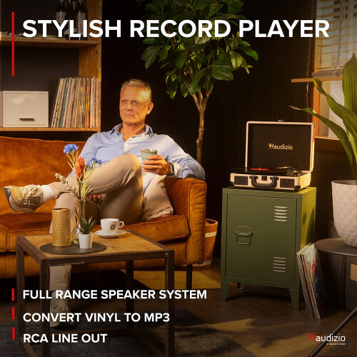 Audizio RP116LW Retro Record Player with Bluetooth 1