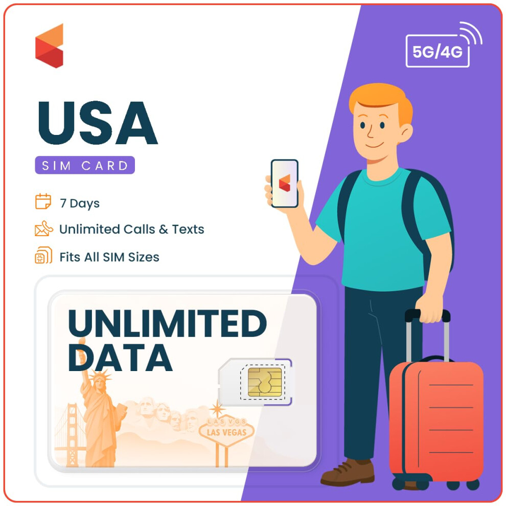 Photos - SIM card SimCorner USA Travel SIM â 7 Days Unlimited 5G/4G