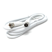 DRUT 3m, RF TV Aerial Male to F Type Connector Mal