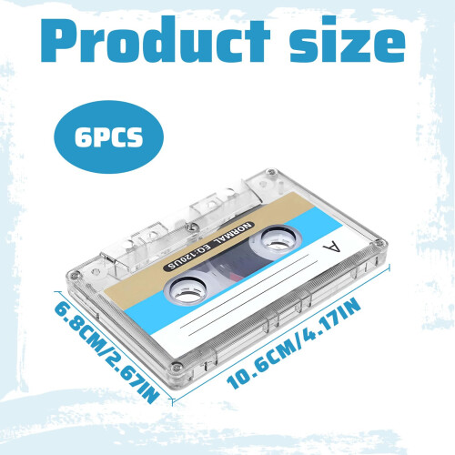 Blank Cassette Tapes 90min,6 Pcs Blank Cassette Ta 1