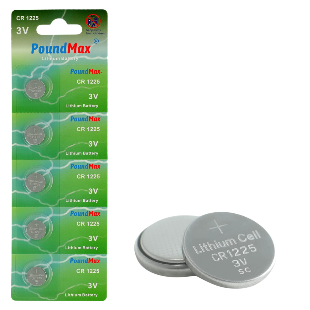 5 X Poundmax 1225 Cr1225 Dl1225 3V Lithium Coin Ce 74944194
