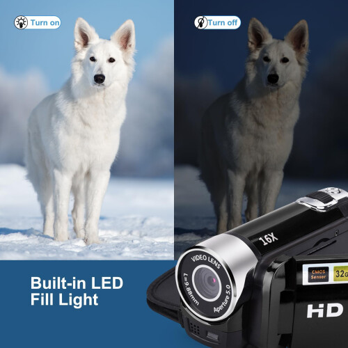 Fulkued Camcorder Video Camera,1080P 16MP mini Dv 2