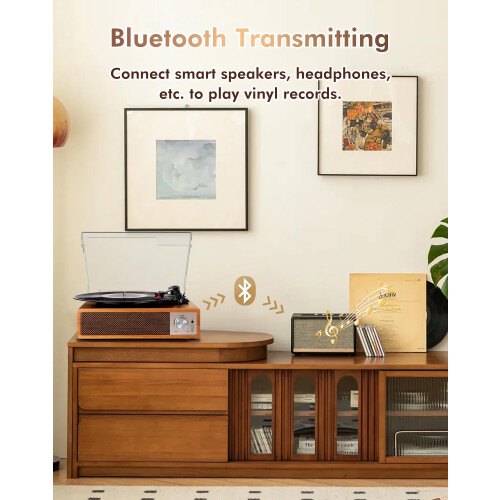 Record Player, VOKSUN Bluetooth Vinyl Turntable wi 2
