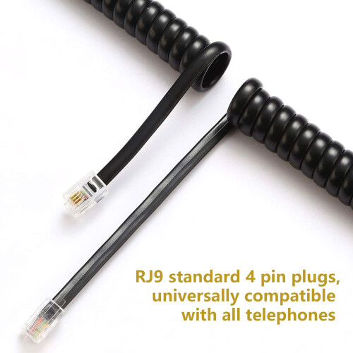 SAISN Telephone Coiled Cable Line Wire Flexible Ph 1