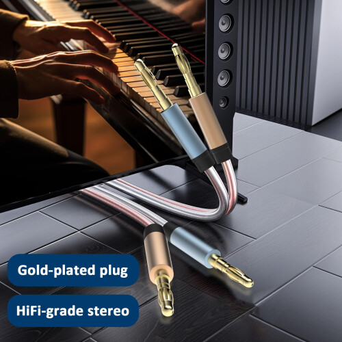 Speaker Cable with Gold Plated Banana Plug Tips 16 2