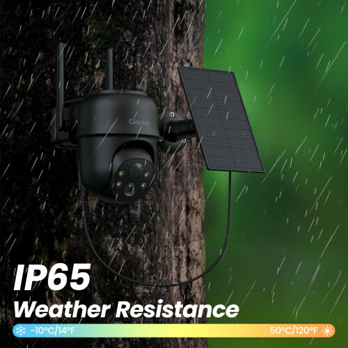 Cinnado Solar Security Camera Outdoor Wireless 2K 2