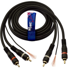 1STec 1m 2 x RCA Red + White Moulded Phono Plugs w