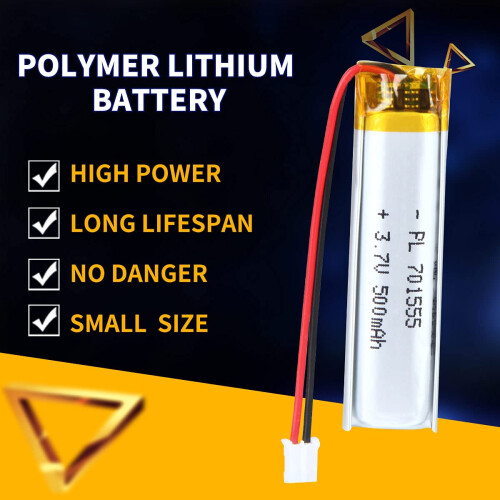 3.7V 500mAh Battery 701555 Lithium Polymer Ion Rec 2