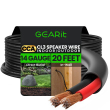 GearIT 14/2 Speaker Wire (20 Feet) 14 Gauge (Coppe