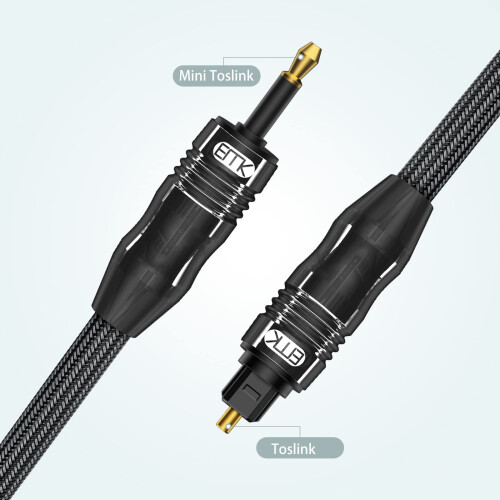EMK Digital Sound Toslink to Mini Toslink Cable 3. 1