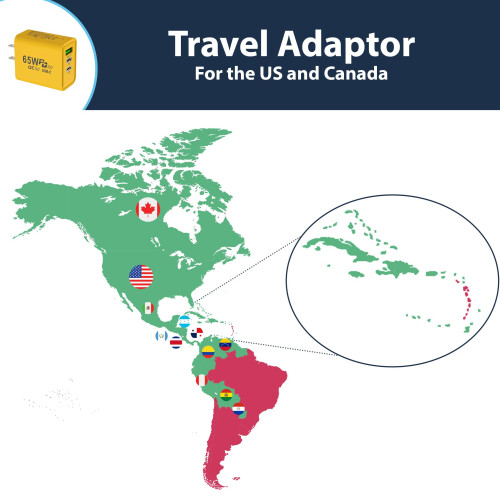 Pipestation USA Travel Plug Adapter with USB-C | U 2