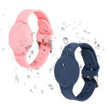2 Pack Adjustable Silicone Air Tag Bracelets for K
