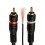 1STec 1m 2 x RCA Red + White Moulded Phono Plugs w 2