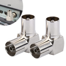Gments 2Pcs TV PAL Male to Female Adapter TV Aeria
