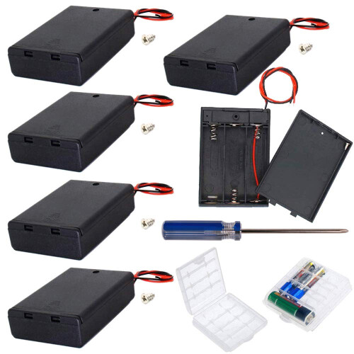 GTIWUNG 6Pcs 3 AA Battery Holder with Switch and C