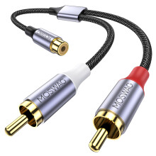 MOSWAG RCA Y Splitter - 1 Female to 2 Male Audio S