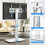 RFIVER TV Floor Stand with tempered glass base for 4